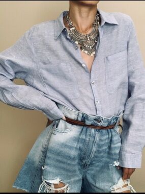 Rachel Zoe Linen Button-Up Shirt